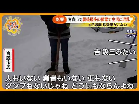 画像 【81年ぶり】青森で平年の2.5倍以上の “災害級” 大雪を記録 ３週間除雪車来ない…住民嘆き「睡眠時間ない、致命的」
