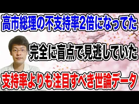 画像 【見逃していた・・】高市総理の支持率よりも「不支持率」に注目だった！！実は不支持率は2倍に近くに！？