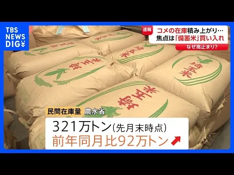 画像 なぜ？コメの在庫「だぶつき」も…平均価格は“4円だけ”値下がり　焦点は「備蓄米」の方針