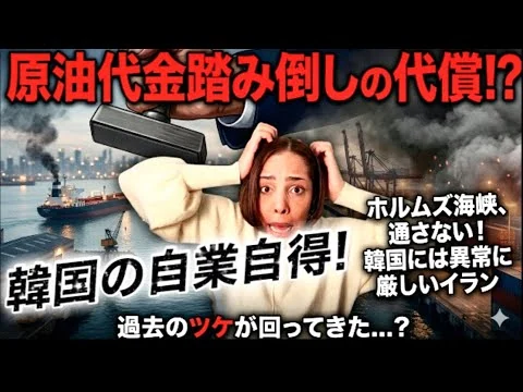 画像 【自業自得】ホルムズ海峡は通さない！過去の原油代踏み倒しが仇に⁉︎韓国に厳しいイラン
