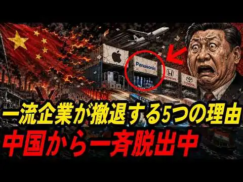 画像 世界の工場・中国が崩れ始めた｜ソニー、トヨタ、パナソニック、アップル、テスラも限界を悟り脱中国へ