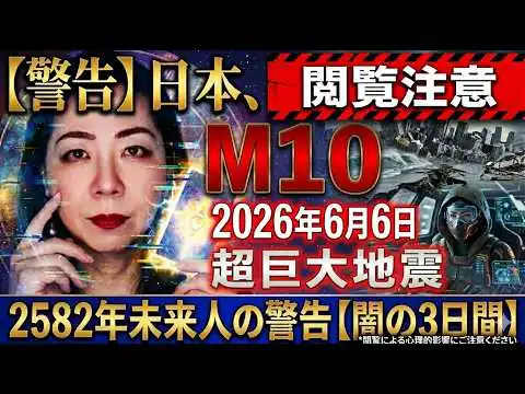 画像 【閲覧注意】2026年6月6日、日本にM9.8超巨大地震がくる？2582年の未来人が警告する「闇の3日間」と3つの生存ルール