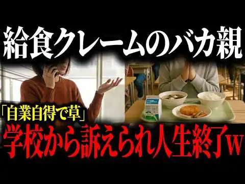 画像 【炎上】学校給食にクレームを言ったバカ親、学校から訴えられ人生終了してしまう【ゆっくり解説】