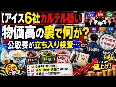 画像 【アイス6社カルテル疑い】物価高の裏で何が？公取委が立ち入り検査…5分で整理