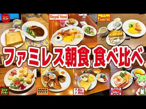 画像 【レビュー】ファミレス7社のモーニングを食べ比べ！パン＆ドリンクどこが一番！？【ずんだもん解説】
