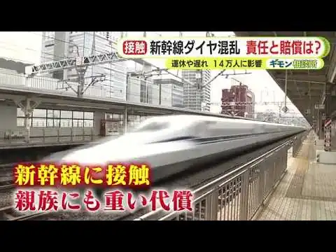 画像 列車に接触…新幹線ダイヤ大混乱　責任どうなる？　遺族に「最低でも数百万…場合によって千万単位」重い損害賠償請求の可能性も　菊地幸夫弁護士が解説
