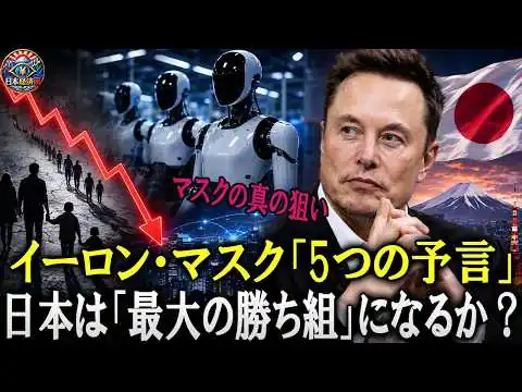 画像 【衝撃】イーロン・マスクの5大予言！日本が世界最大の「勝ち組」になる！？