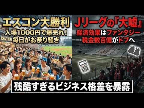 画像 【経済効果の大嘘】Jリーグスタジアムはなぜ「地元の財布」を吸い尽くすのか？ エスコンが証明した「1,000円ビジネス」の衝撃。