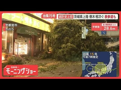 画像 異例の逆走台風15号　首都圏でも猛威　各地で倒木相次ぐ　お盆休み直撃…夢さます雨風【羽鳥慎一モーニングショー】