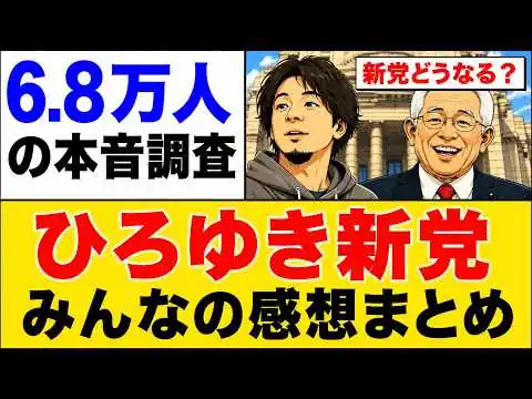 画像  【6.8万人調査】ひろゆき氏×泉房穂氏の新党を支持する？｜世論・アンケート結果・コメント分析