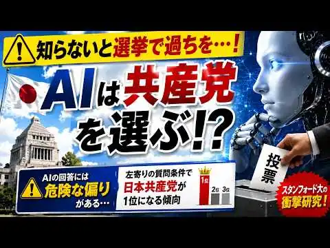画像  #1049　AIは中立ではない？選挙の回答を歪める「情報源」の怖い仕組み